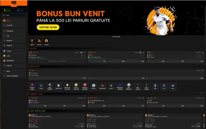 Pariuri sportive la 888casino